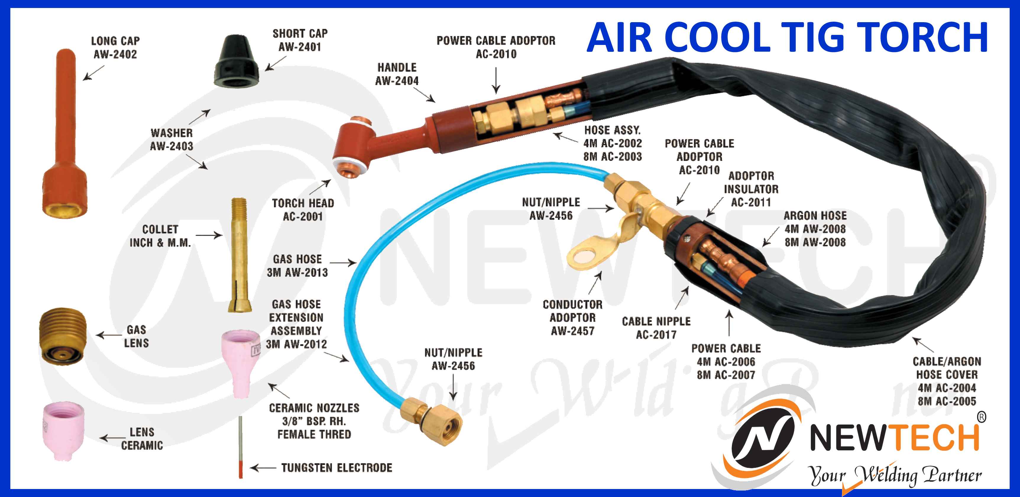 Air Cool TIG Welding Torch Accessories